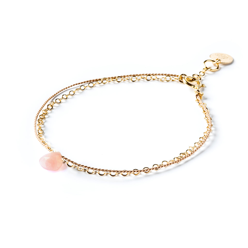 October Opal Birthstone Gold and Silk Bracelet in Wanderlust Life's signature faceted shape and minimal, modern yet meaningful aesthetic. Shop birthstone jewellery online at Wanderlust Life.