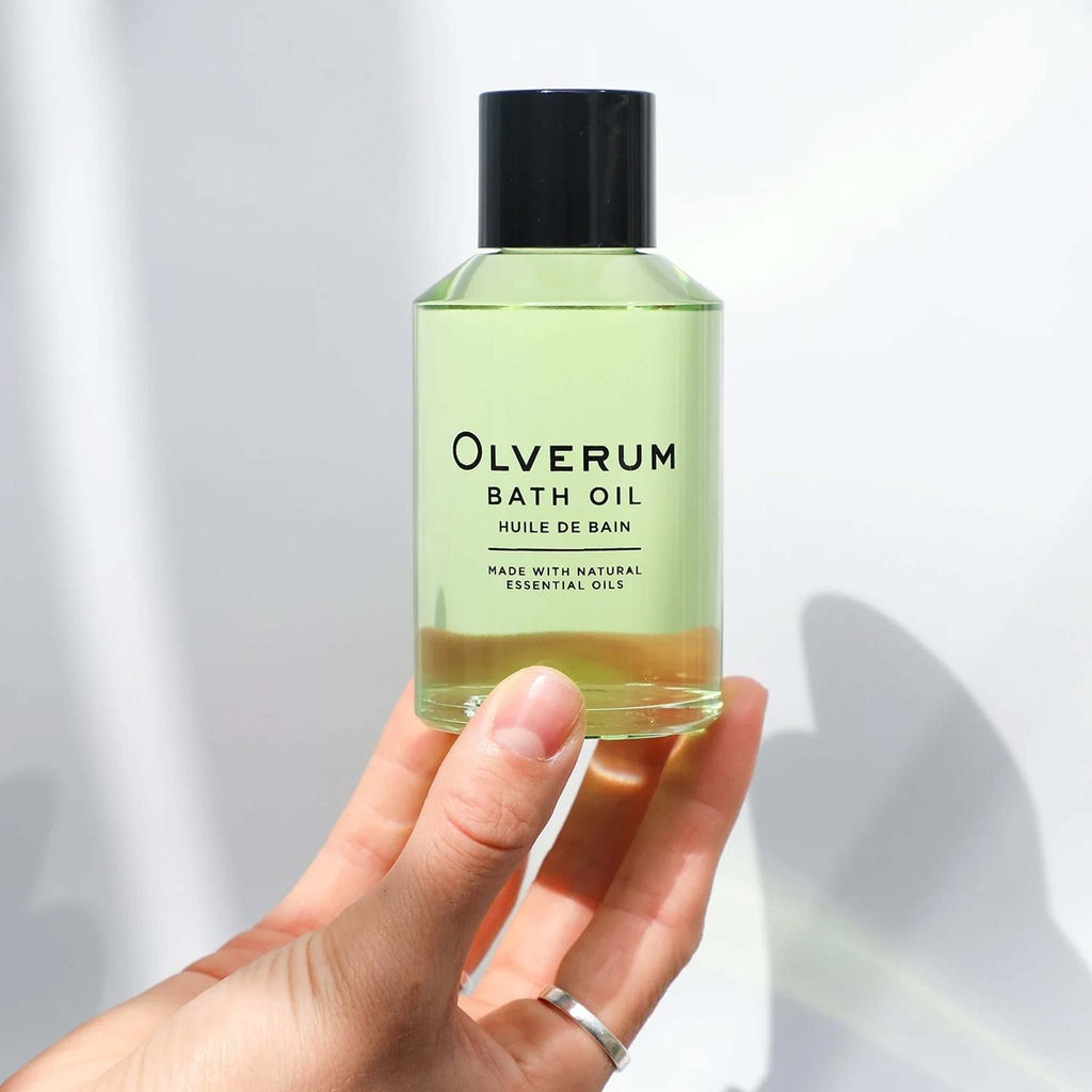 Olverum Bath oil, made with essential oils. Shop luxury skincare online at Wanderlust Life.