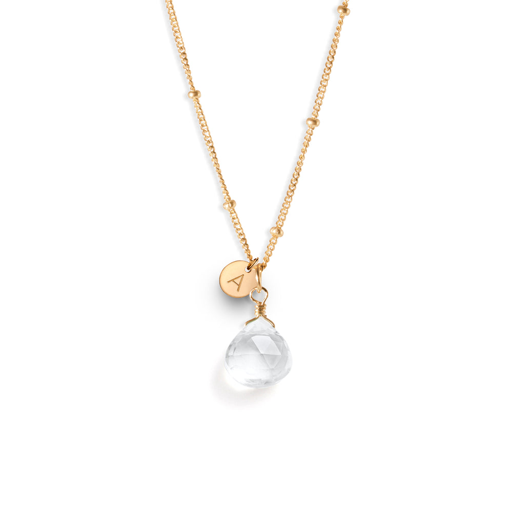 April Quartz Birthstone Pendant Necklace