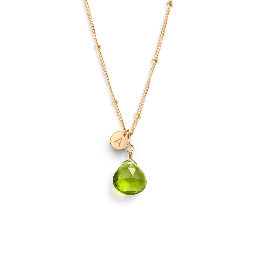 August Peridot Birthstone Pendant Necklace