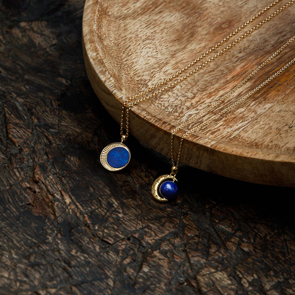 Lapis Lazuli Earth Spinner Pendant Necklace