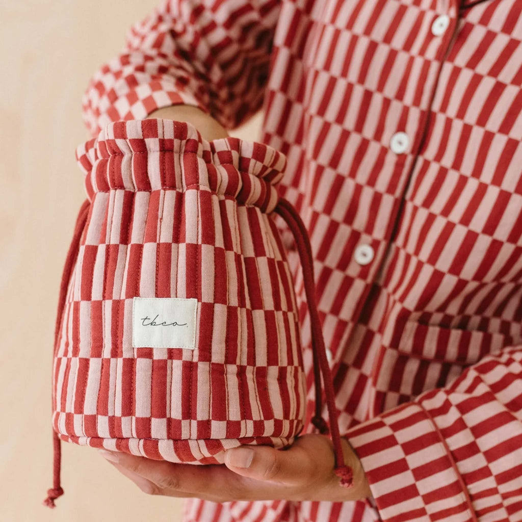 TBCo Rose Checkerboard Cotton Wash Bag