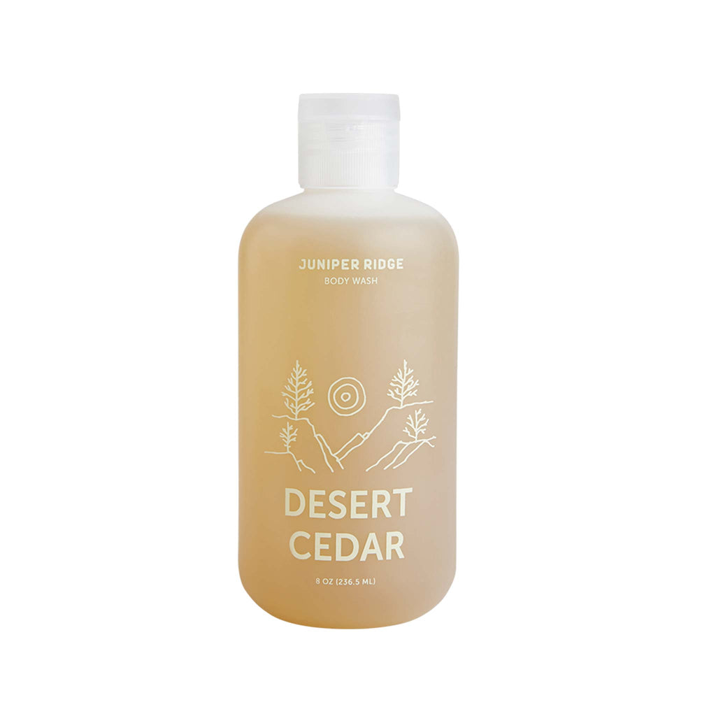 8oz body wash in the scent Desert Cedar by Juniper Ridge.