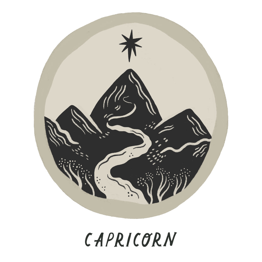 Capricorn sign illustration by Lauren Marina for Wanderlust Life
