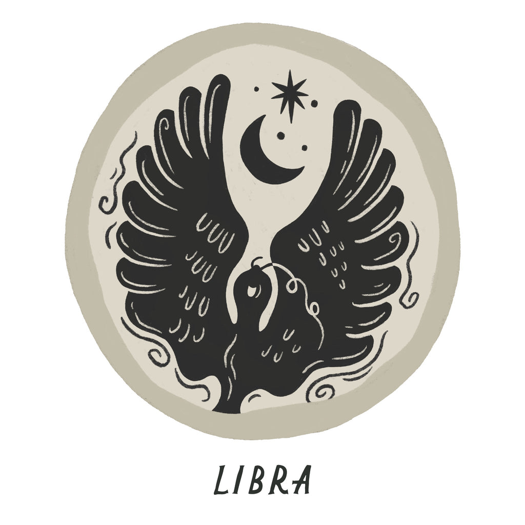 Libra sign illustration by Lauren Marina for Wanderlust Life