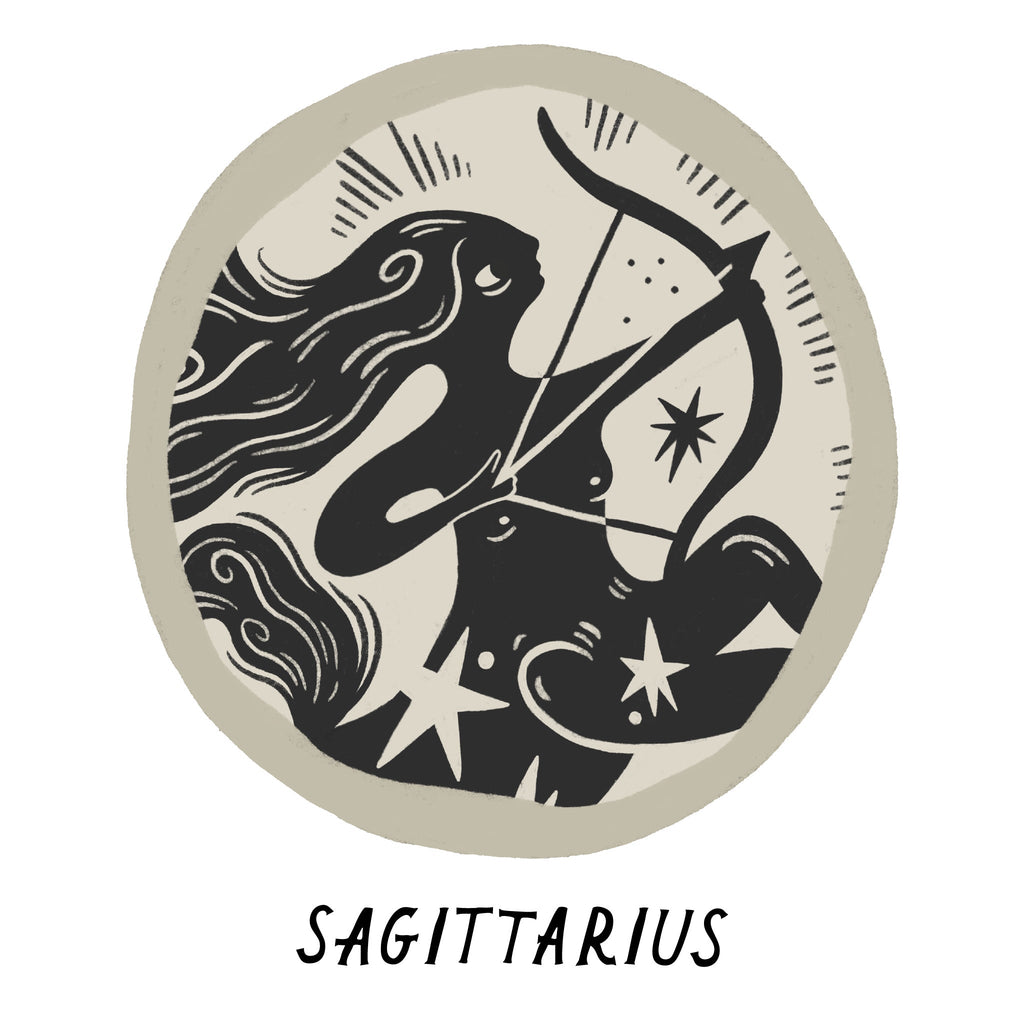 Sagittarius sign illustration by Lauren Marina for Wanderlust Life