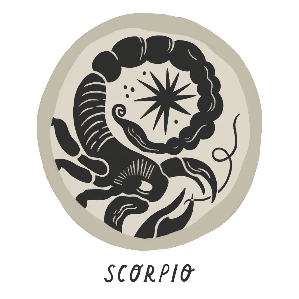 Scorpio sign illustration by Lauren Marina for Wanderlust Life