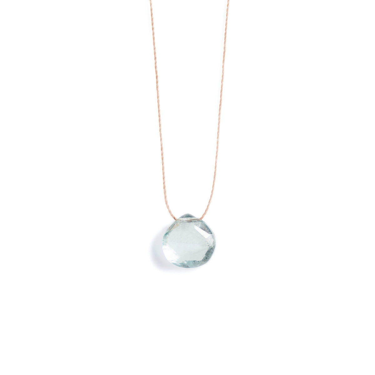 March Aquamarine Fine Cord Birthstone Necklace
