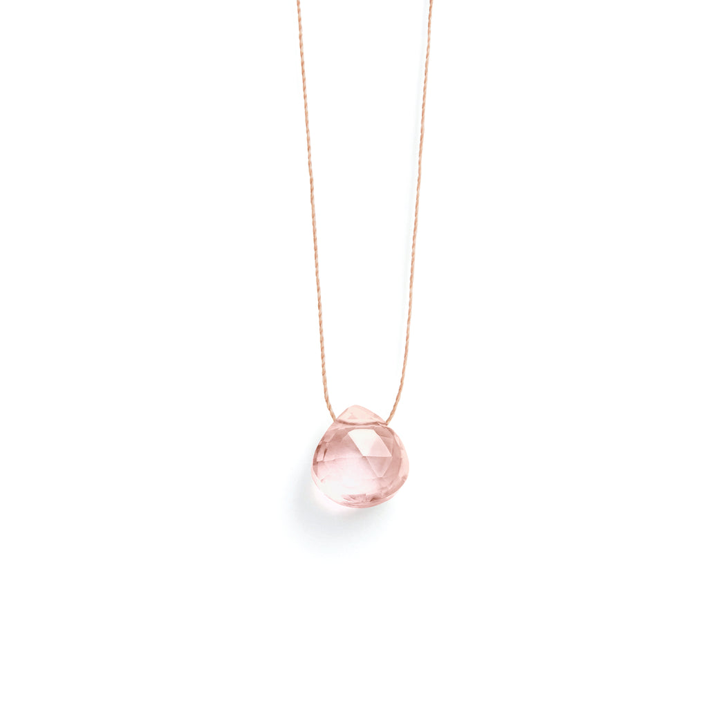 Champagne Quartz Fine Cord Necklace. Champagne Quartz gemstone in our signature faceted shape on a fine cord necklace. Proudly designed in Devon & handcrafted by our Wanderlust Life jewellery makers in the UK.
