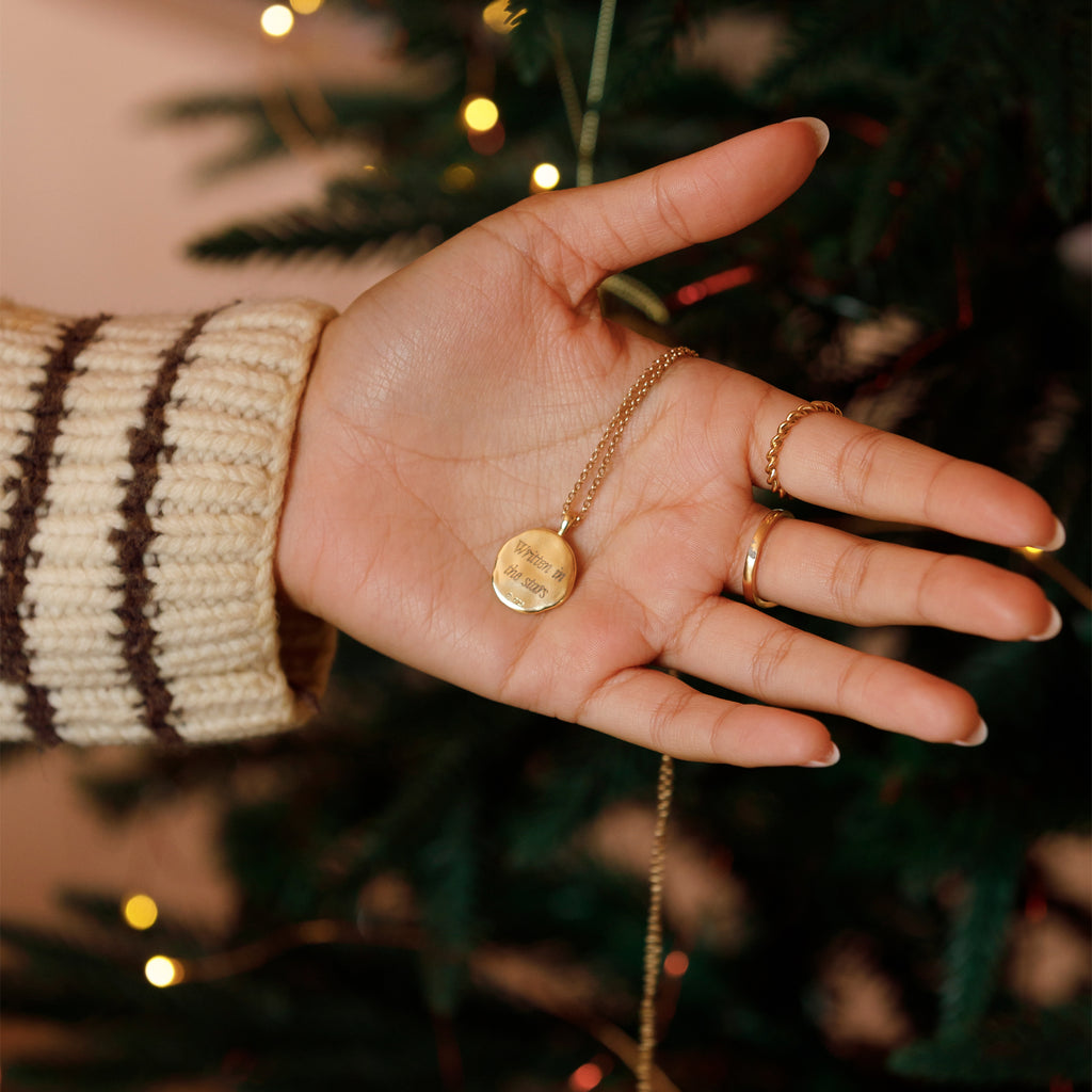 Engravable Sagittarius Zodiac Coin Pendant Necklace