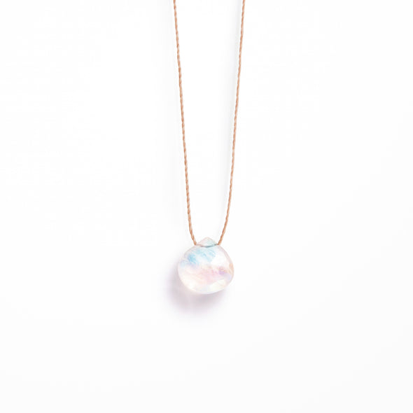 June Moonstone Fine Cord Birthstone Necklace