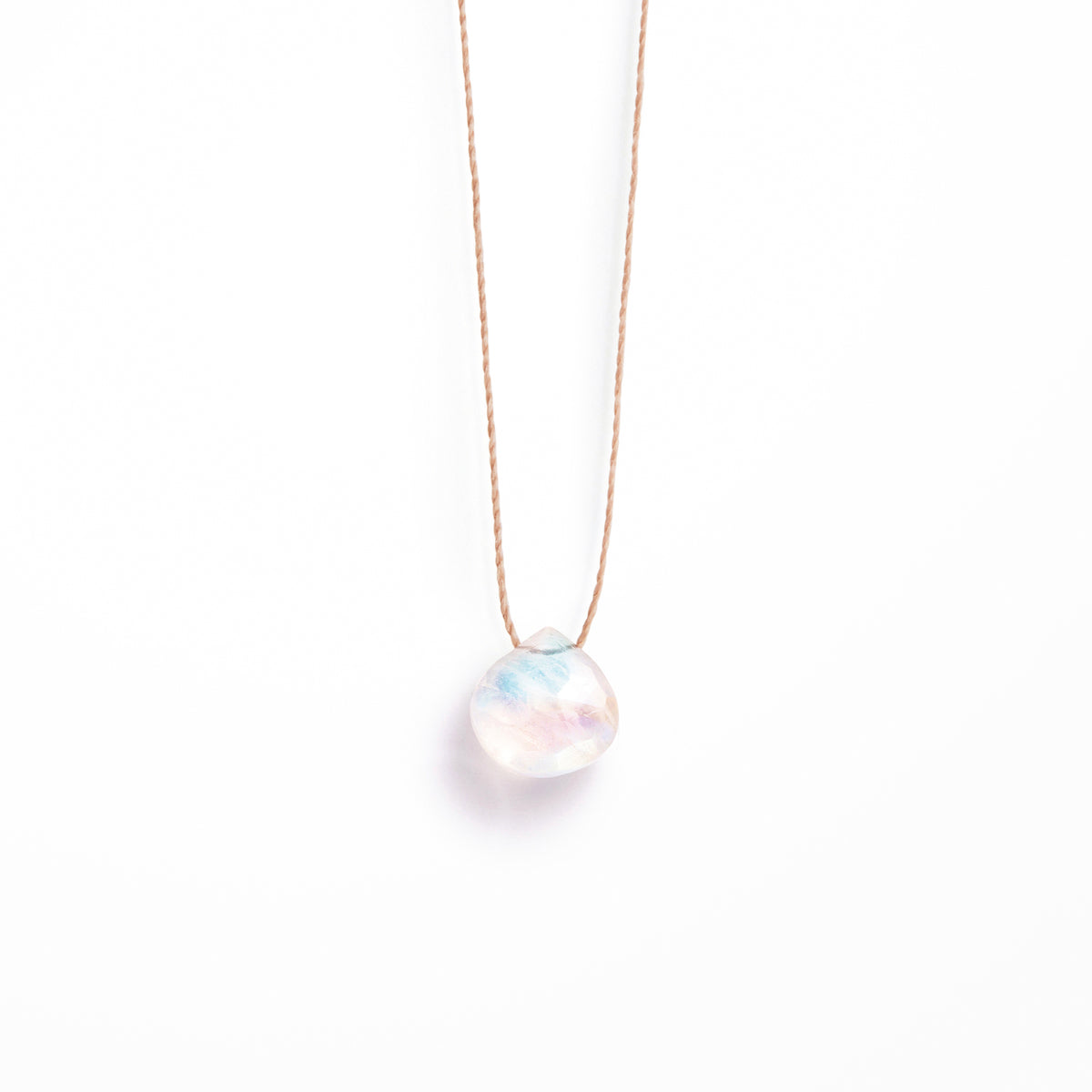 Rainbow Moonstone Fine Cord Necklace
