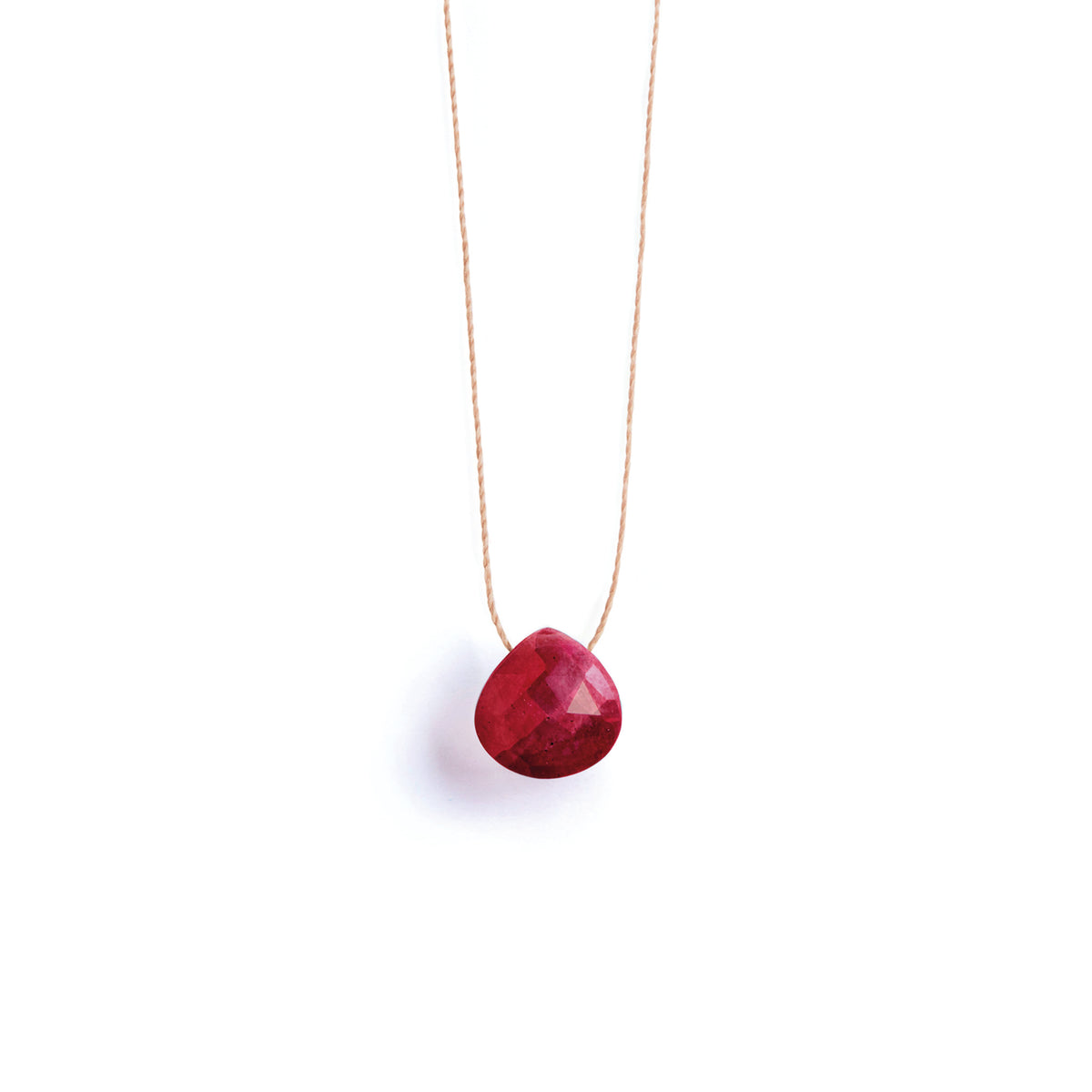 July Ruby Fine Cord Birthstone Necklace