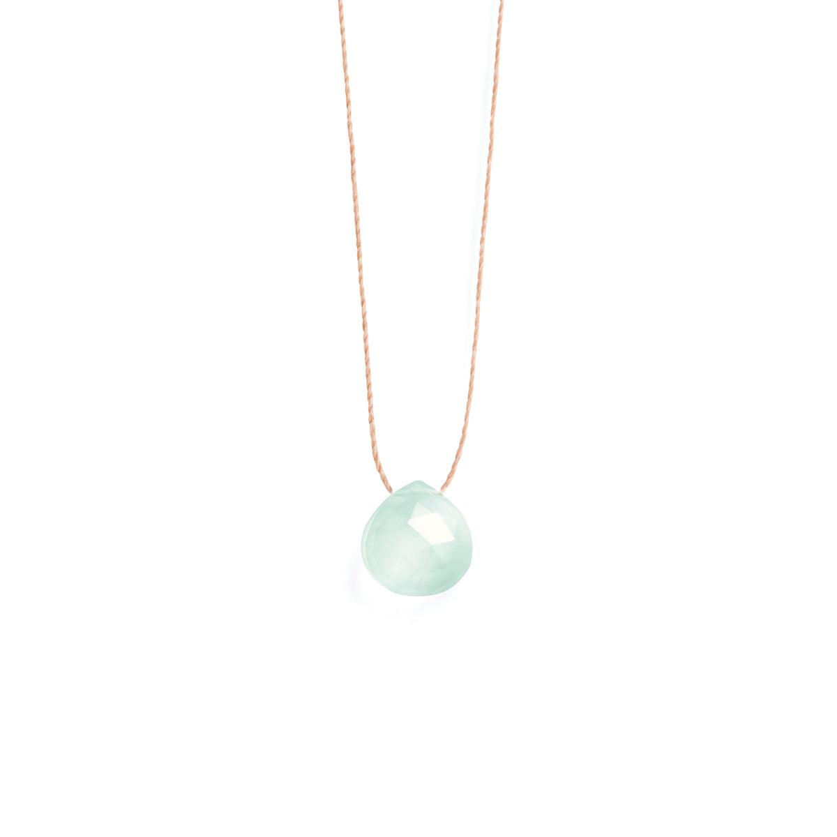 Sea Glass Chalcedony Fine Cord Necklace