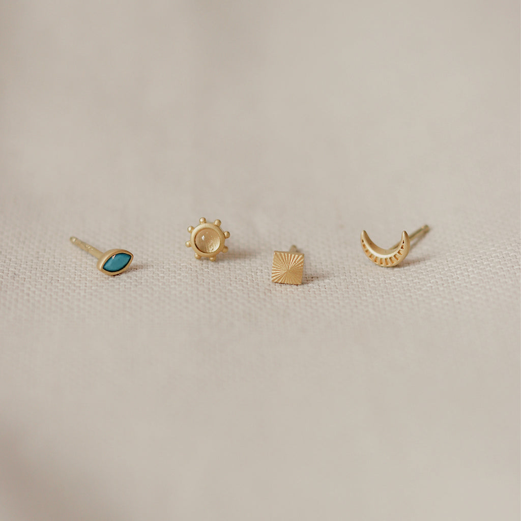 Turquoise Elliptical Stud Earrings