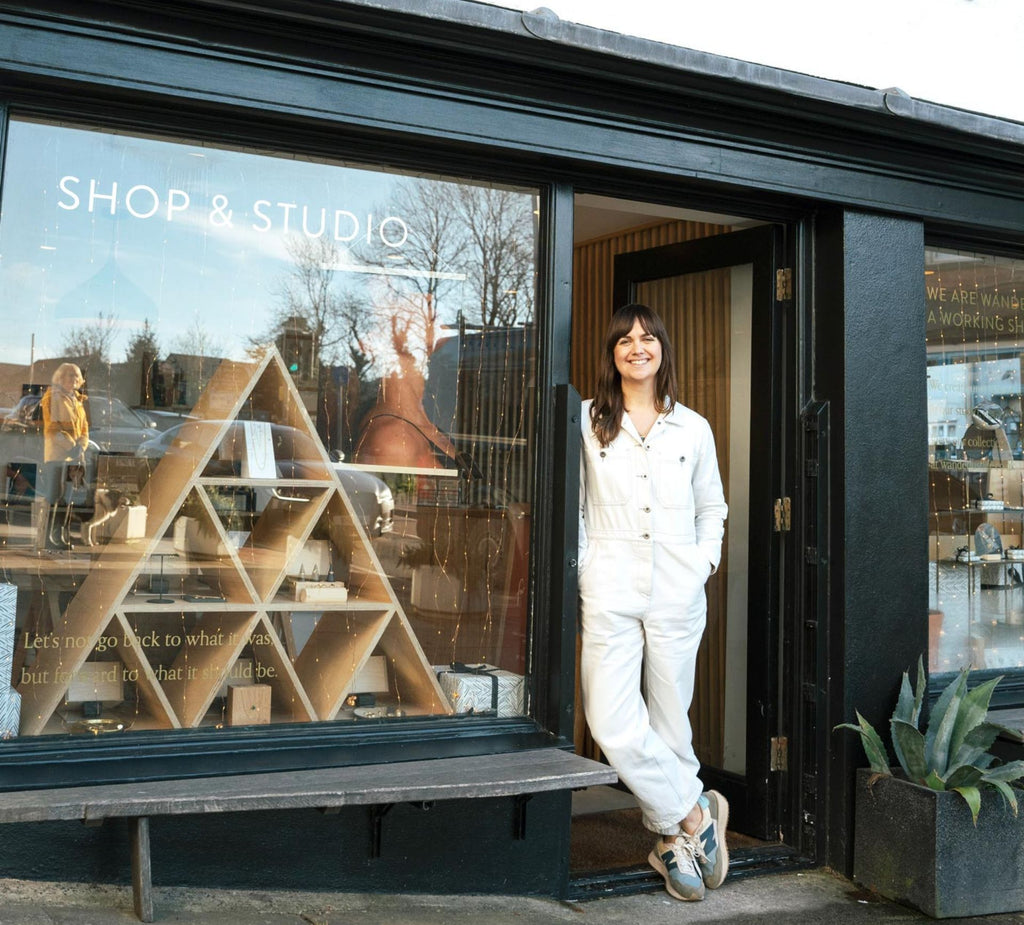 Founder Georgie Roberts outside the Wanderlust Life Shop and Studio
