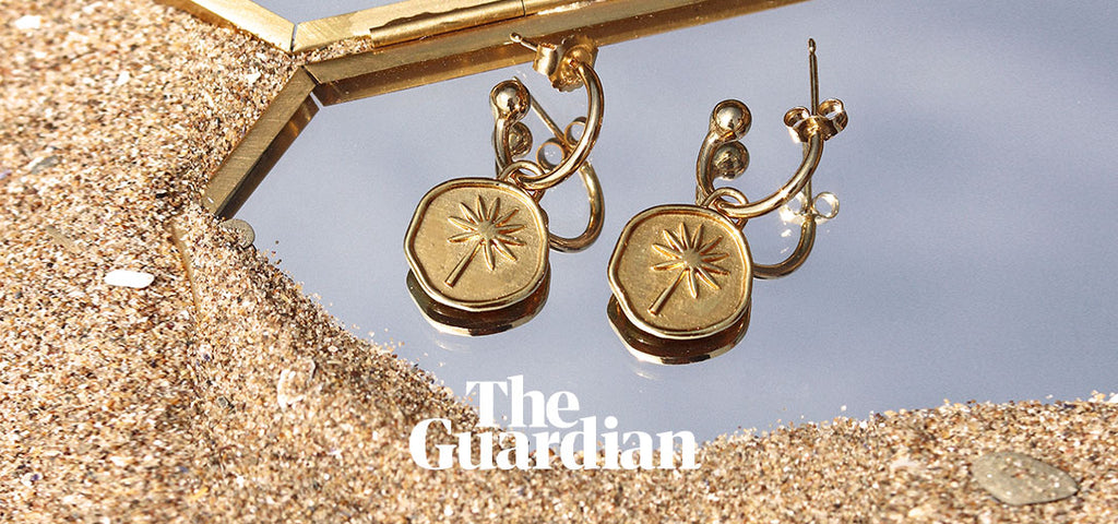 Wanderlust Life's Terra gold hoop drop earrings featured in The Guardian