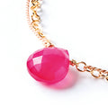 Hot Pink Chalcedony Gold and Silk Bracelet