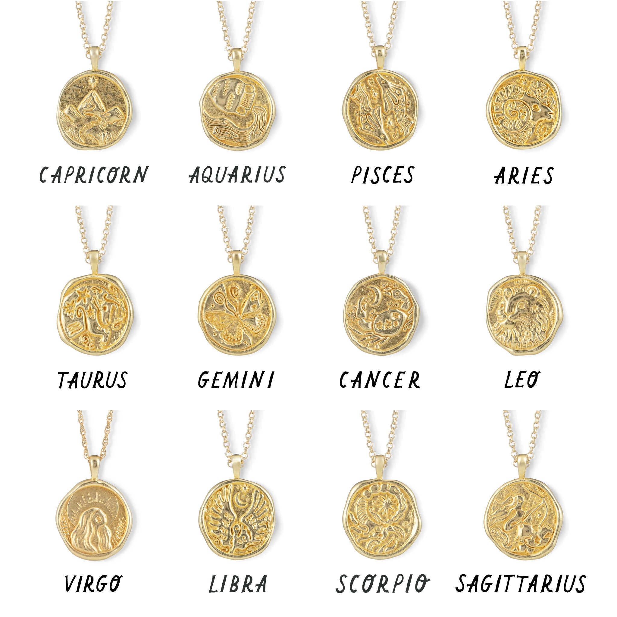 Zodiac Sagittarius Zodiac Coin Necklace Anthropologie Gemini Aries