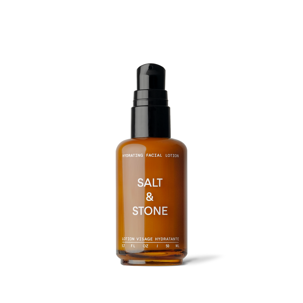 Salt & Stone Hydrating Facial Lotion. Sustainably made in California, and proudly stocked online among our Life Store brands in the UK. Explore the range of Salt and Stone unisex skincare online at Wanderlust Life.
