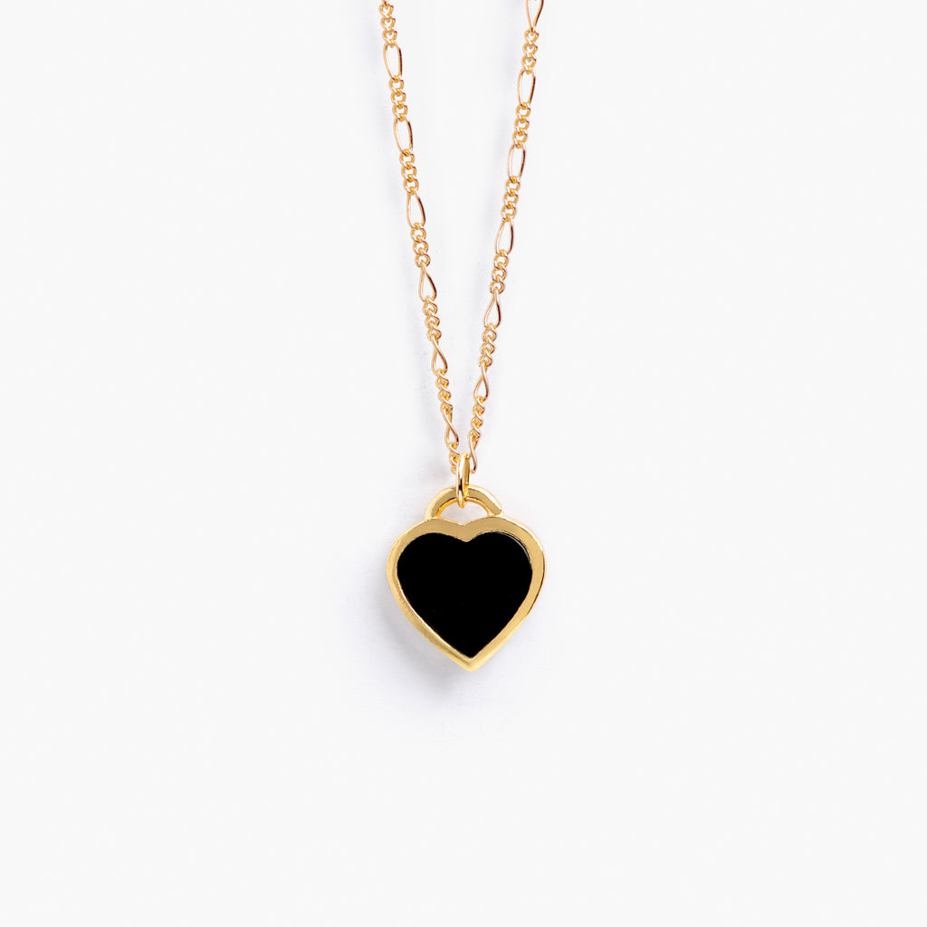 Engraved Black and Green Onyx Queen of Hearts Necklace, three chain options. 17 inch length necklace with 2 inch extender. Proudly designed in Devon & handcrafted by our Wanderlust Life global artisan partners.