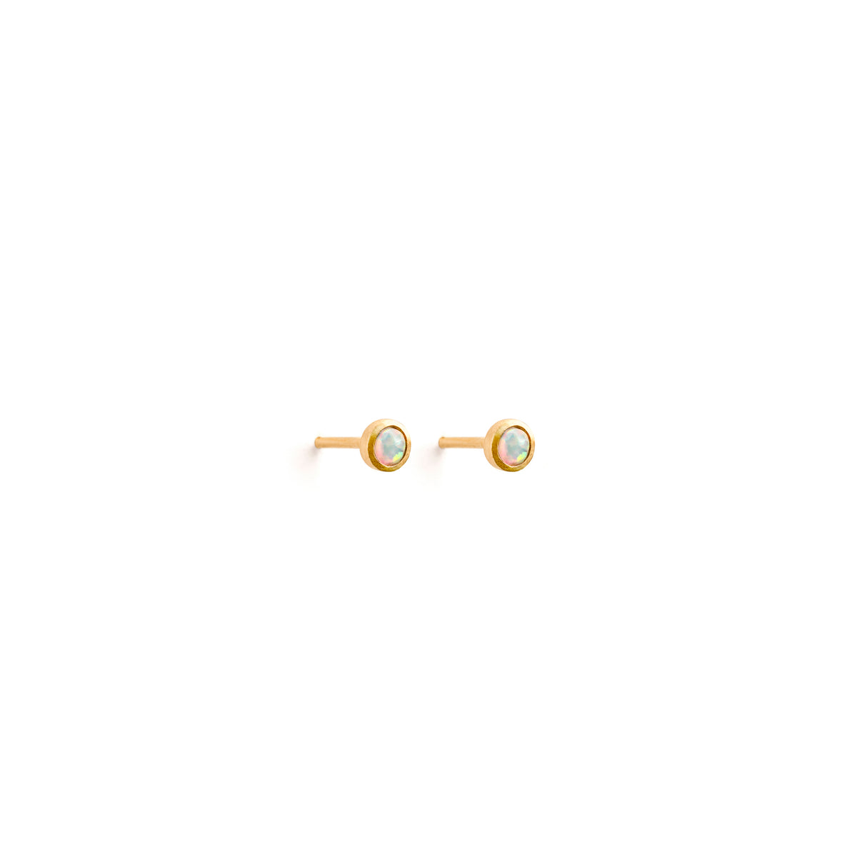 October Opal Birthstone Stud Earrings