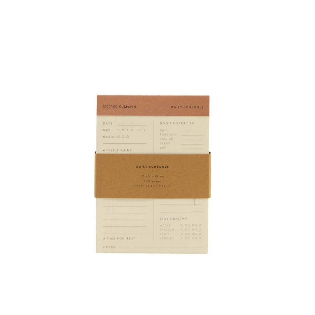 Organise and track your daily schedule with this planner by Monk &amp; Anna.&nbsp;