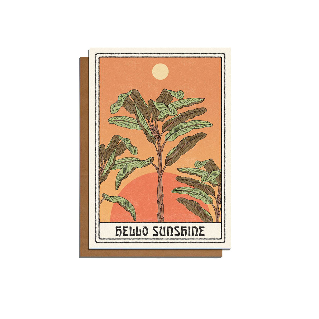 'Hello Sunshine' greetings card designed by small independent brand 'Cai & Jo', now available at Wanderlust Life.